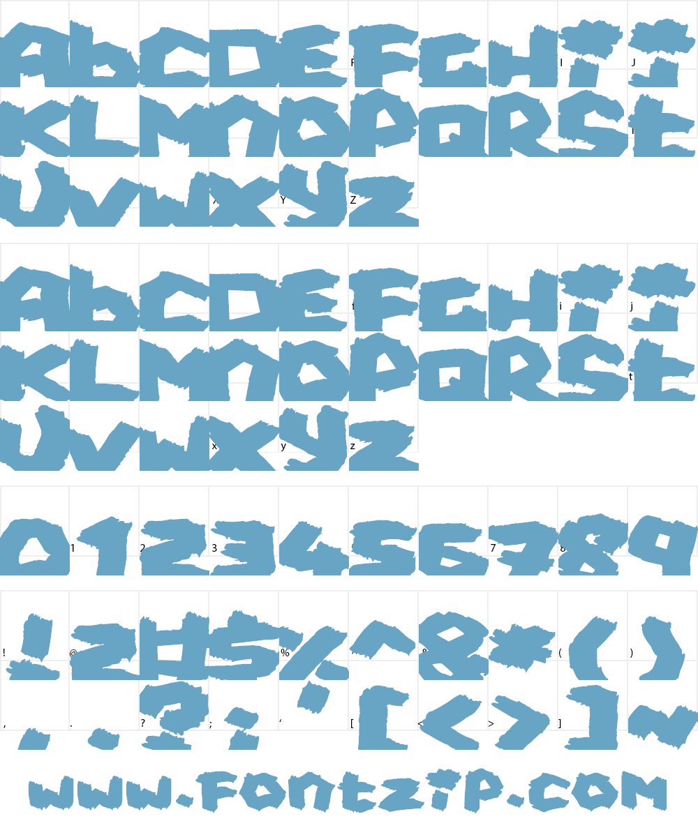 Fat Brush Font Character